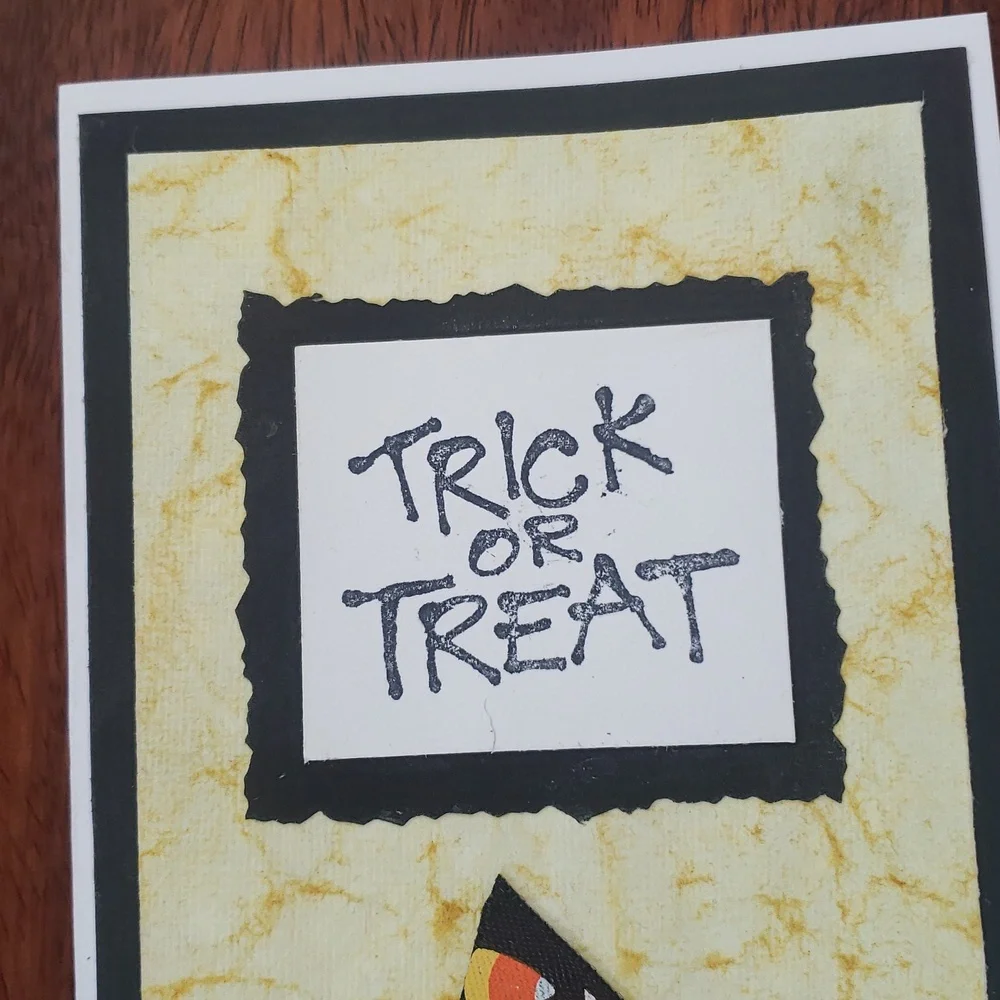 Set of 3 Handmade Halloween Cards – Trick or Treat Candy Corn Design